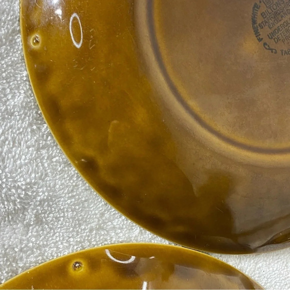 Vintage Bilton’s Staffordshire England Ironstone Brown Tableware Plates x3 - Picture 8 of 11